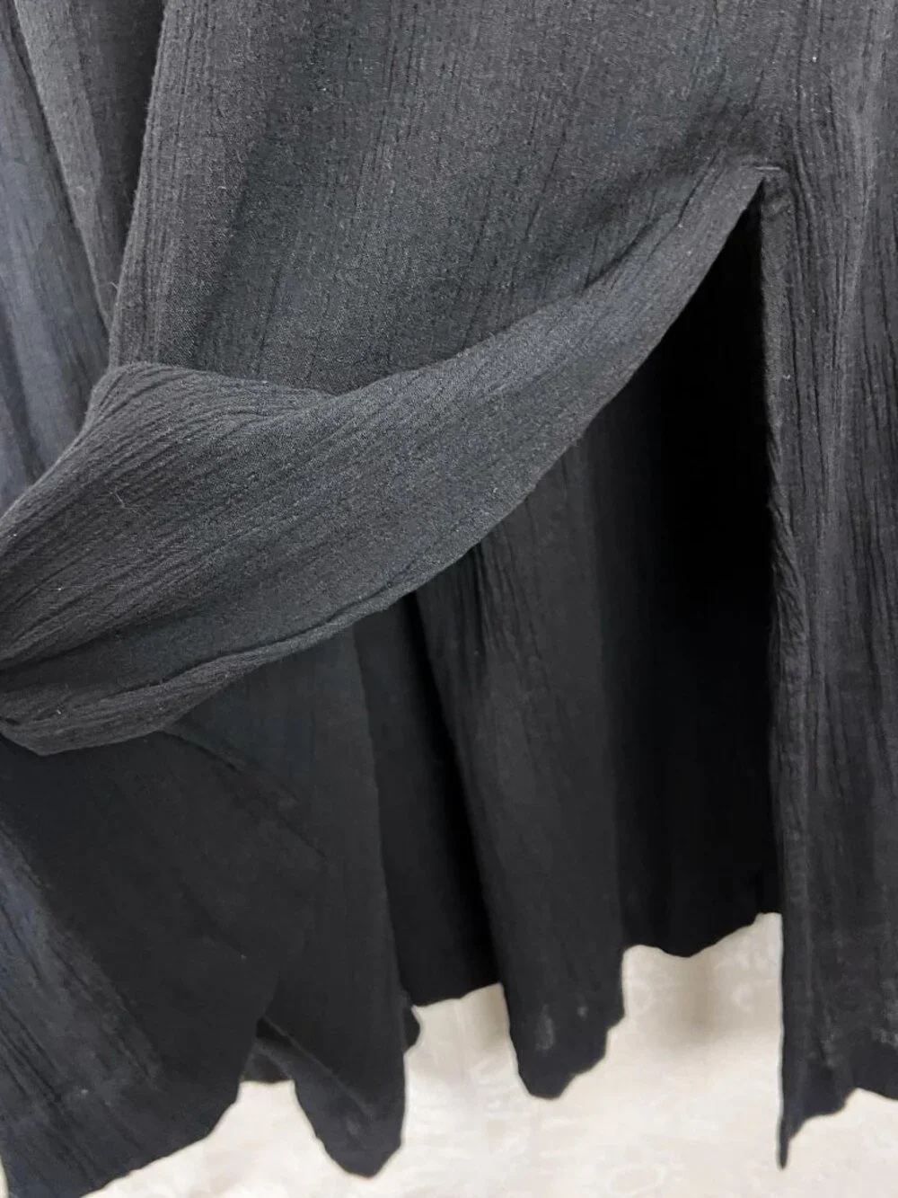 LOFT Beach Twist Shoulder Mixed Media Pocket Dress black flowy vacation XL NEW - Picture 5 of 10